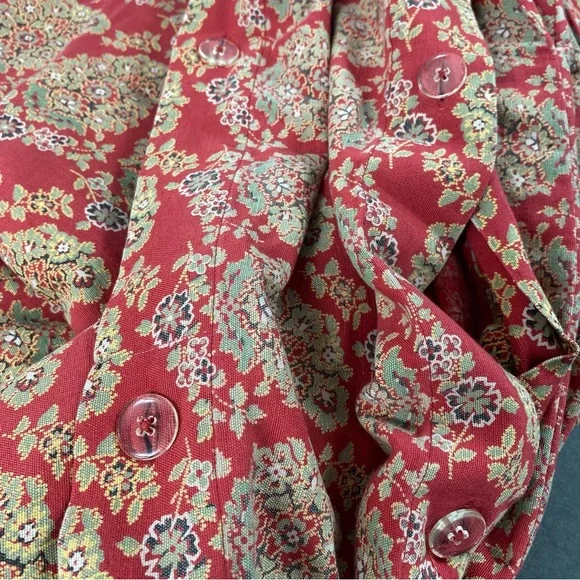 Pottery Barn Greta Bhotah Red Paisley King Duvet Cover Cotton/Linen Blend